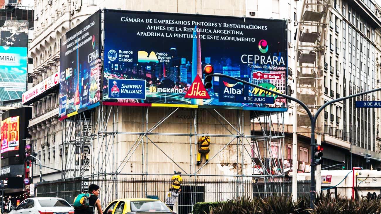 Trabajan en recuperar el Obelisco, que celebrará este mes sus 85 años