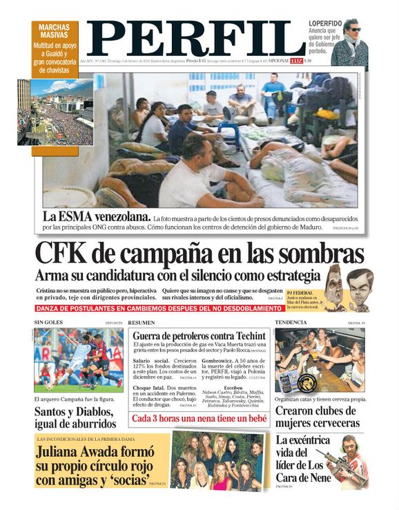 La tapa del Diario PERFIL de este domingo