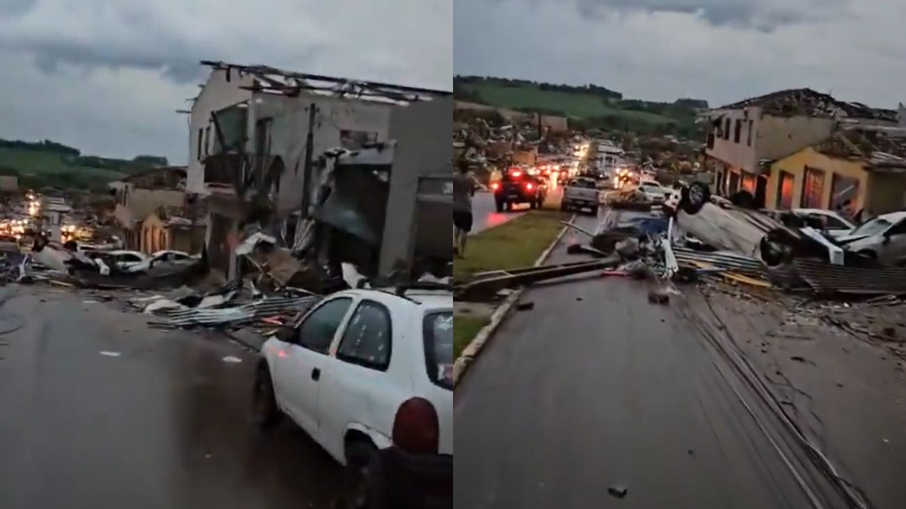 Impactante temporal en Misiones: el ciclón tropical que vino de Brasil dejó autos volcados y graves destrozos