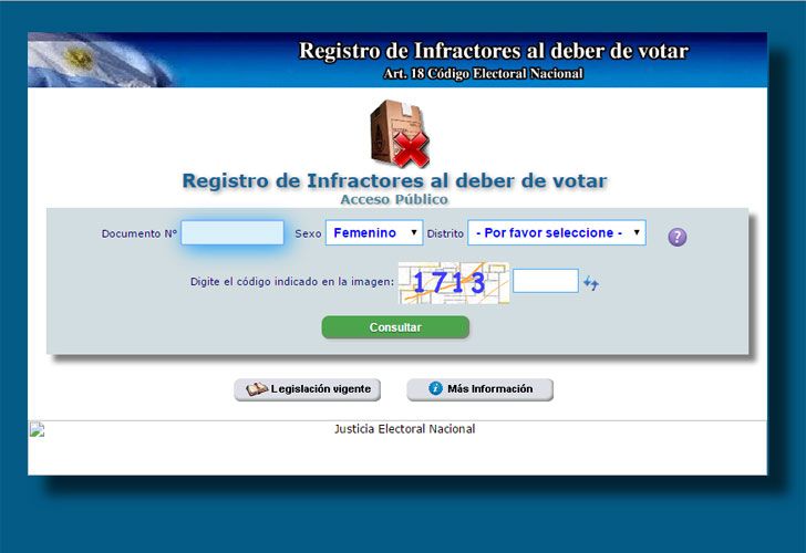 ¿No fuiste a votar? consultá si sos infractor