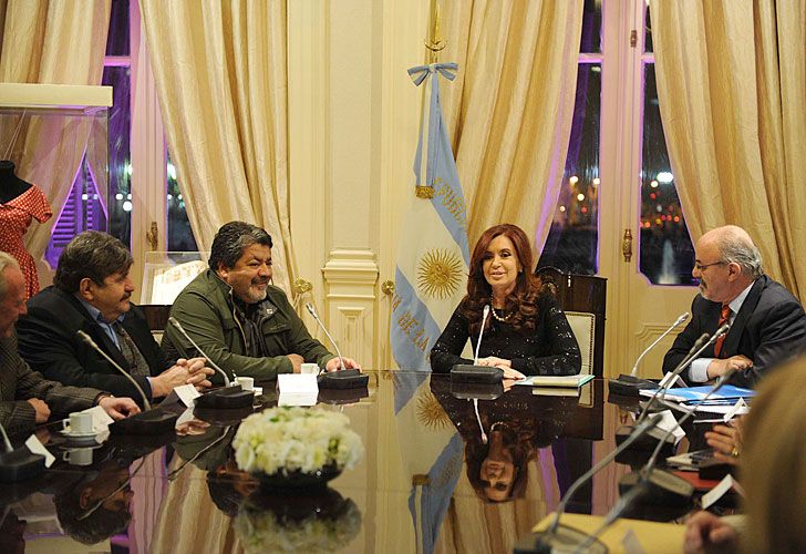 CFK recibió a los gremios oficialistas