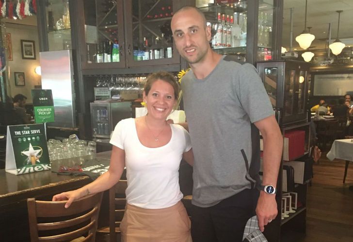 Ginobili sorprendió con su visita en Novecento