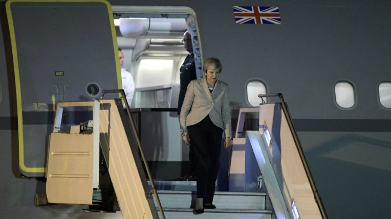 Theresa May llegó a la Argentina con dos temas en agenda: Malvinas y Brexit