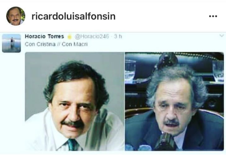 Ricardo Alfonsín se ríe de su "propia ruina"