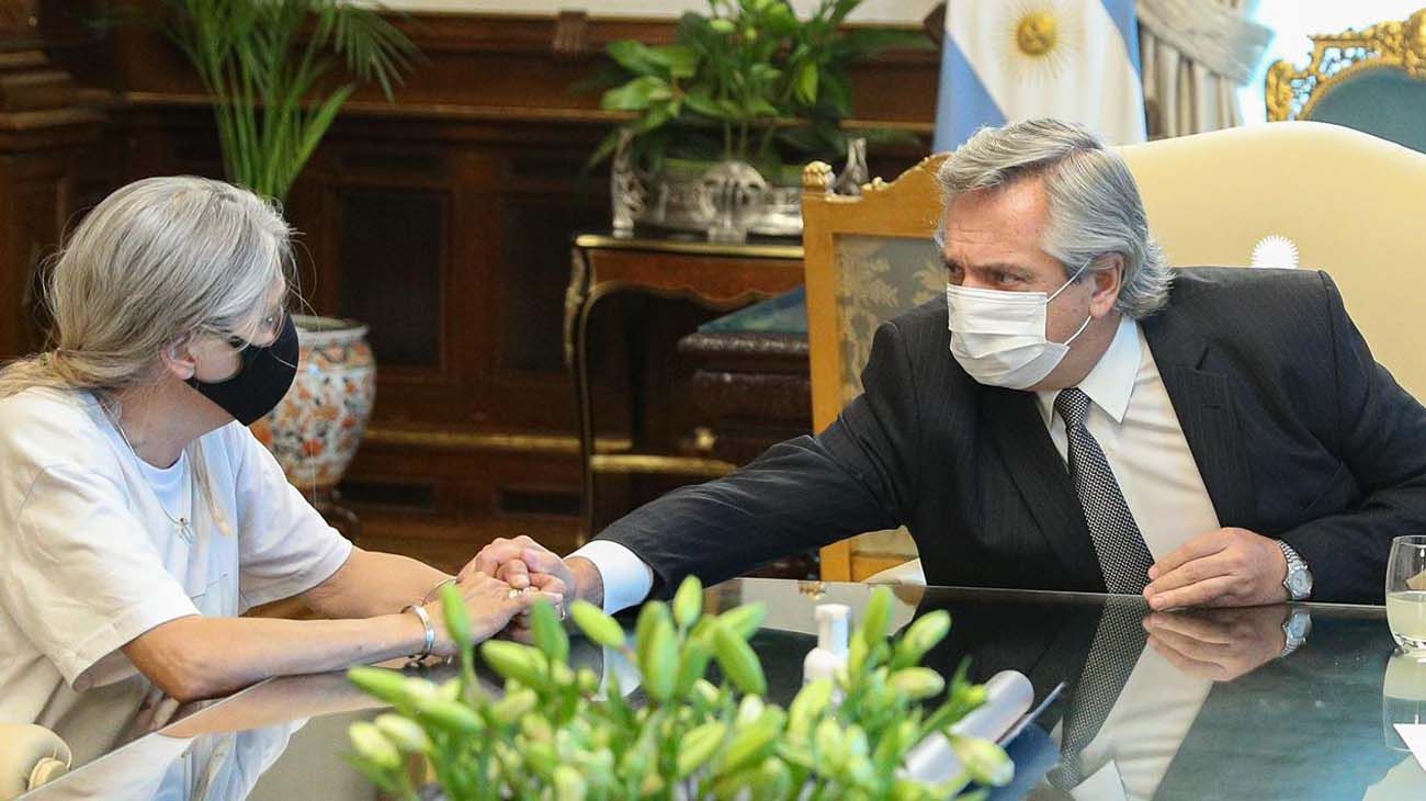 Alberto Fernández se reunió con la mamá de Úrsula Bahillo en Casa Rosada
