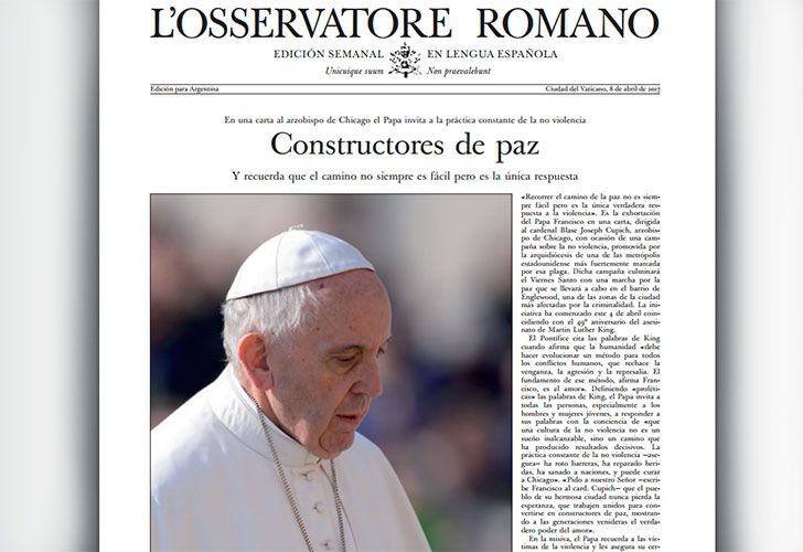 Hoy con Diario Perfil, L’Osservatore Romano para Argentina