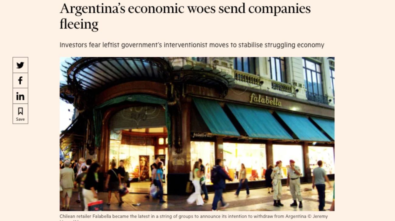 El Financial Times culpa al "intervencionismo" del gobierno por el éxodo de empresas