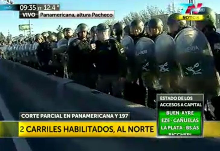 Liberaron la Panamericana tras dos horas de corte