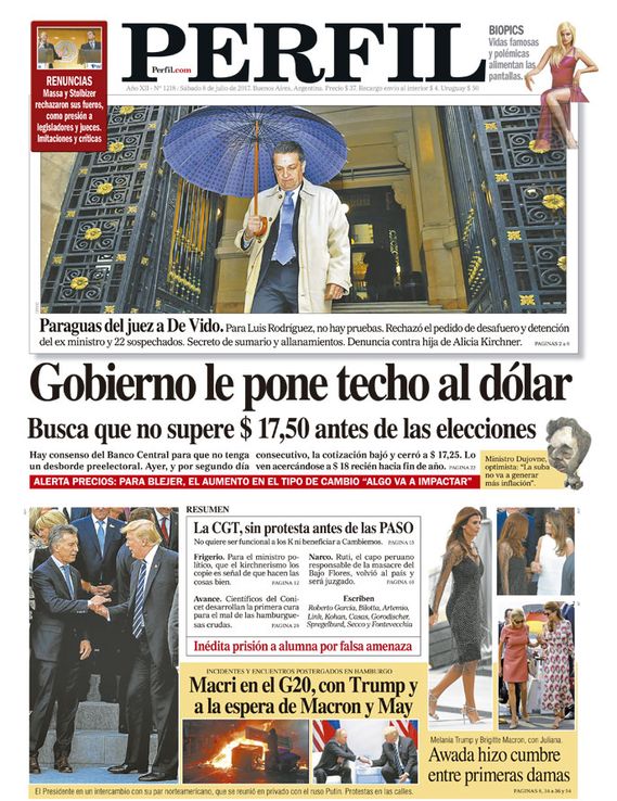 La tapa de este sábado de Diario Perfil