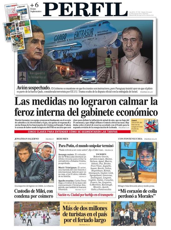 La tapa del Diario PERFIL de este sábado 18 de junio de 2022