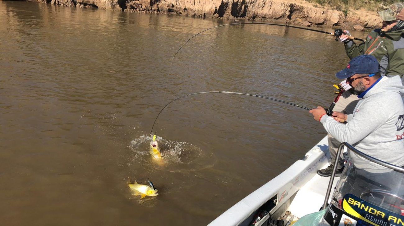 "Pescadazo" frente al Congreso para visibilizar el mal momento del río Paraná