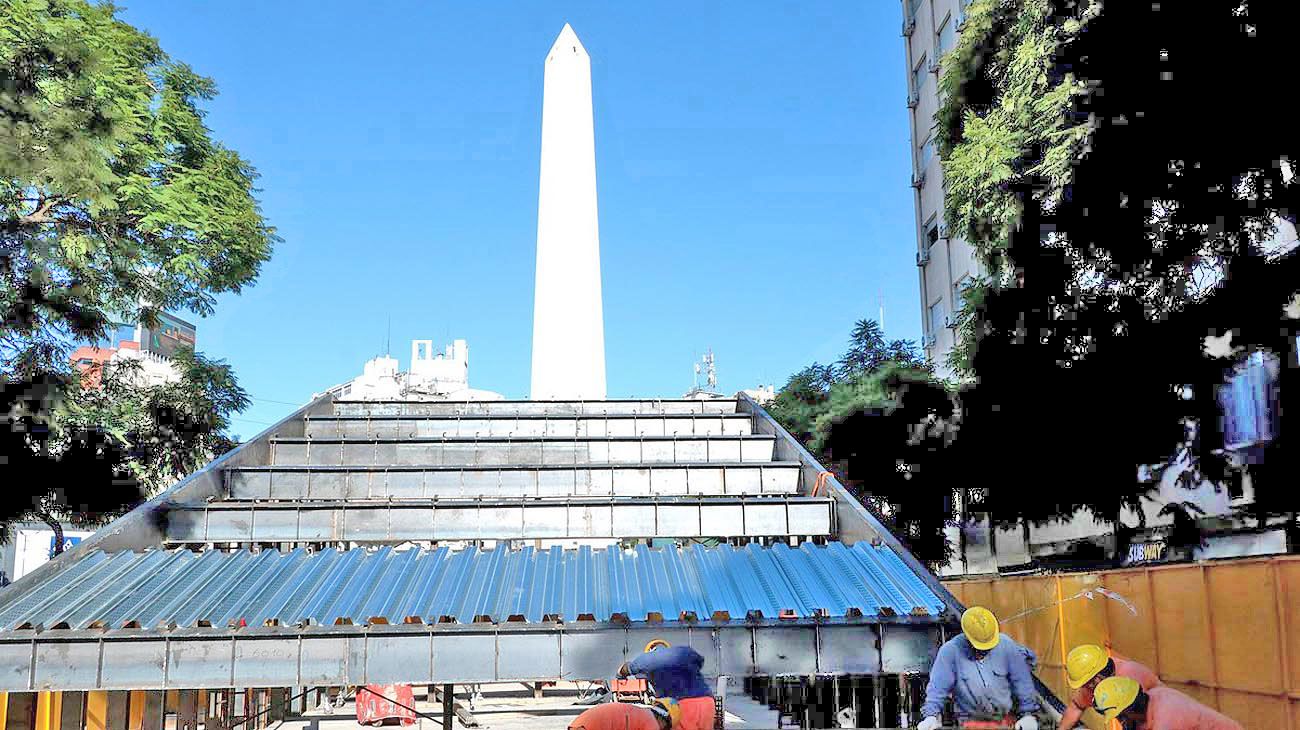 Como Times Square, el Obelisco tendrá gradas para sacarse fotos