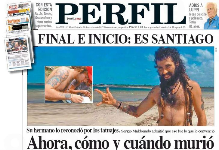 La tapa de este sábado del Diario Perfil