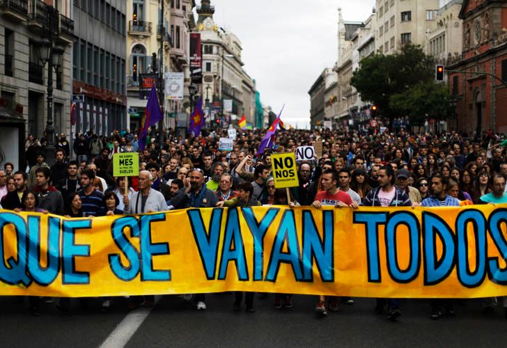 Incidentes en España durante una marcha contra el ajuste de Rajoy