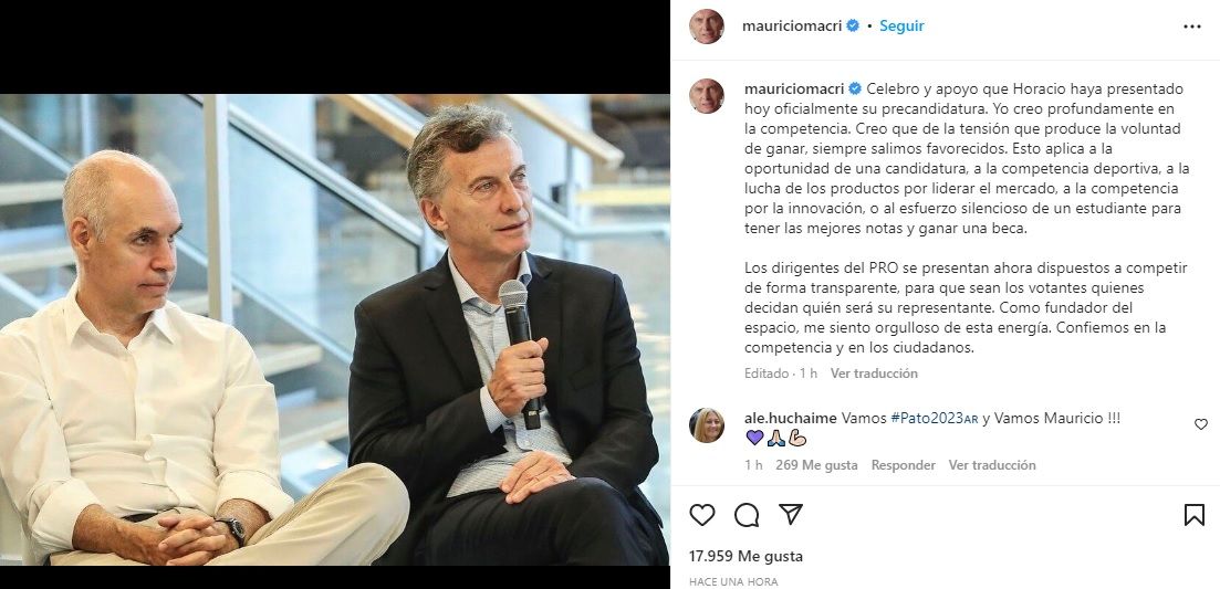 Macri a dos puntas: tras visitar el bunker de Vidal, apoyó que Rodríguez Larreta "compita"