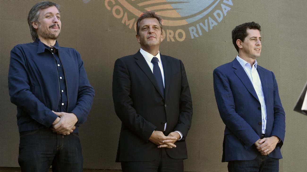 Cumbre del PJ en Merlo: Wado, Massa y Máximo Kirchner comparten acto en medio de las internas del FdT
