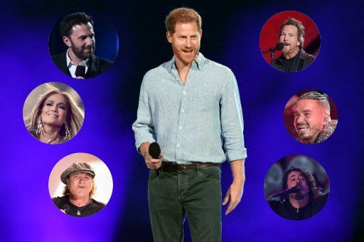 El príncipe Harry compartió escenario con J Balvin, Foo Fighters y Brian Johnson de AC/DC, y otros