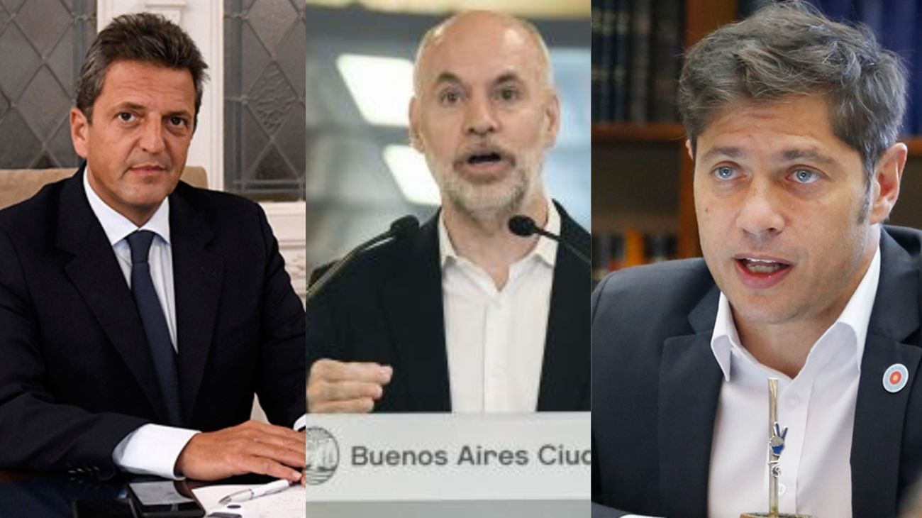 Un sondeo de opinión pública favorece a Sergio Massa, Horacio Rodríguez Larreta y Axel Kicillof