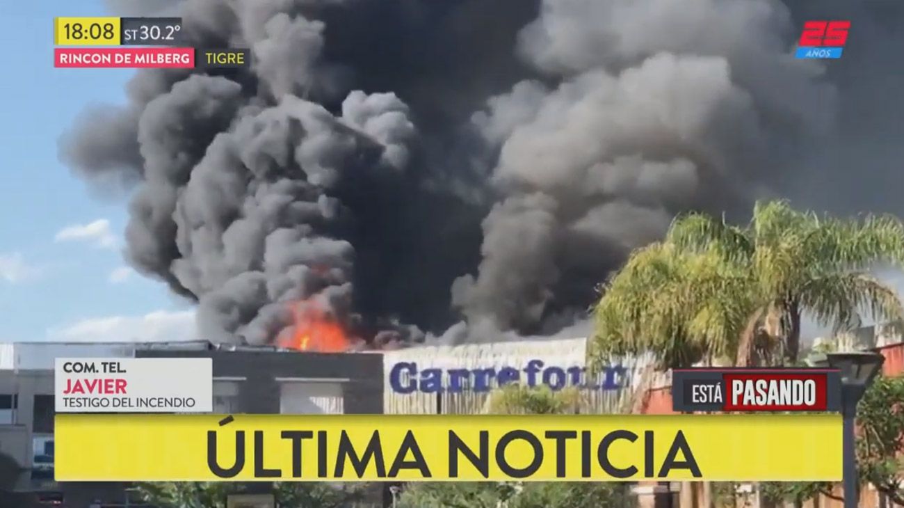 Incendio en un centro comercial de Tigre