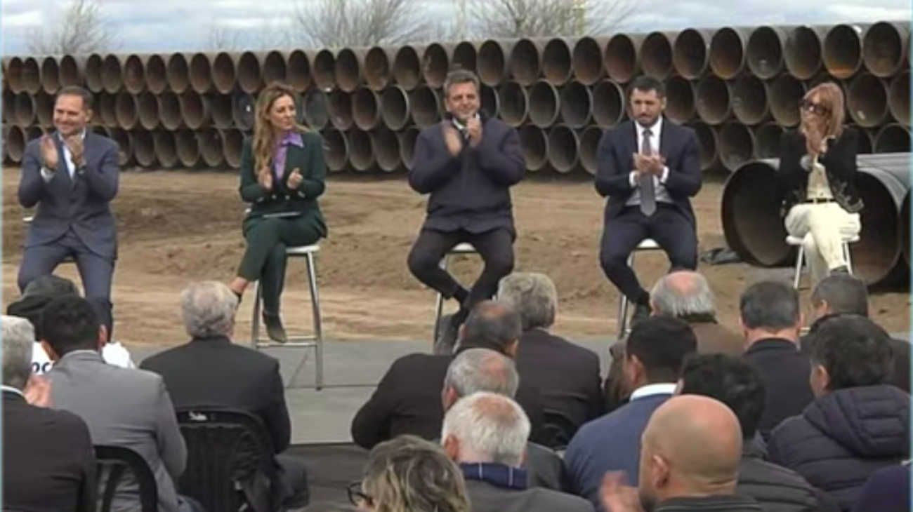 Antes del anuncio de la suma fija, Massa puso en marcha las obras de Reversión del Gasoducto Norte