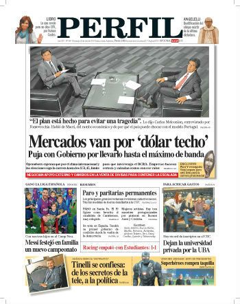 La tapa del Diario PERFIL de este domingo