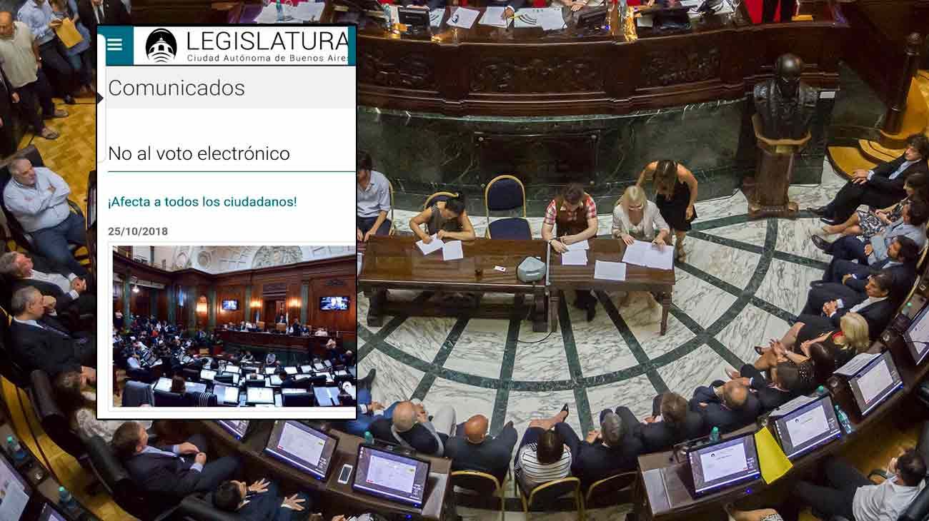 La Legislatura porteña dejó más cerca el voto electrónico y le hackearon su web