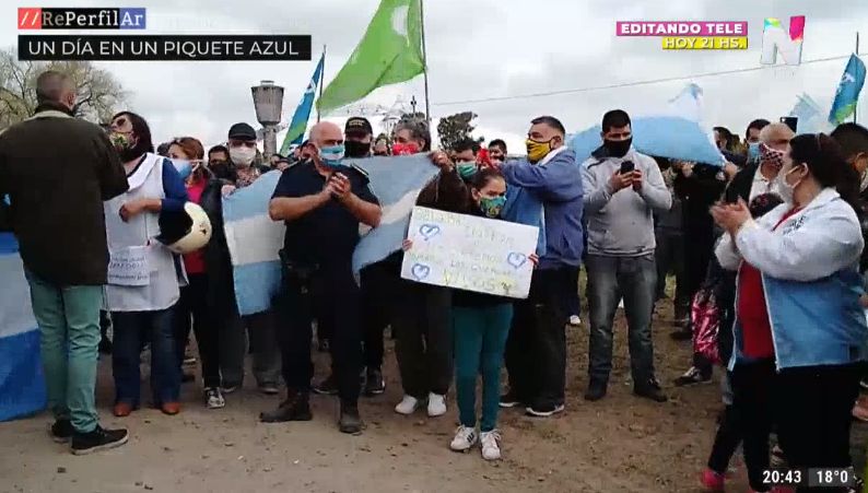 La protesta del comando de patrullas de La Plata por dentro