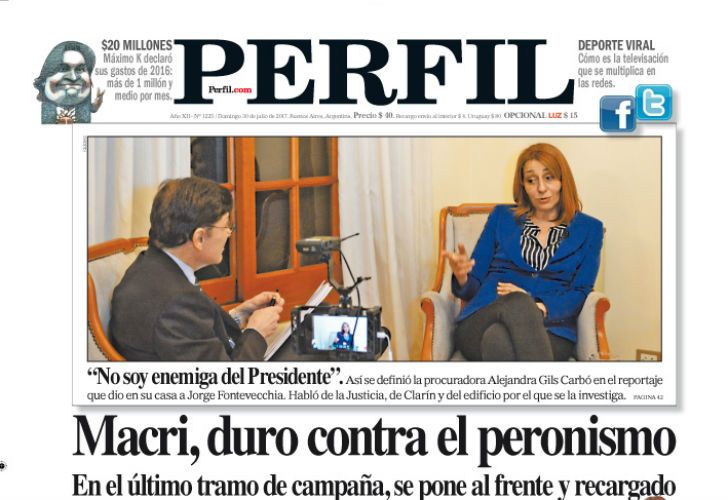 Portada del diario PERFIL del domingo