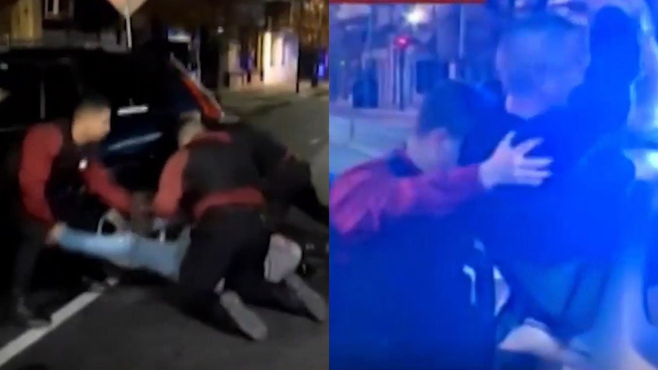 Video: chocó alcoholizado, se resistió a ser detenido y rompió un patrullero a patadas