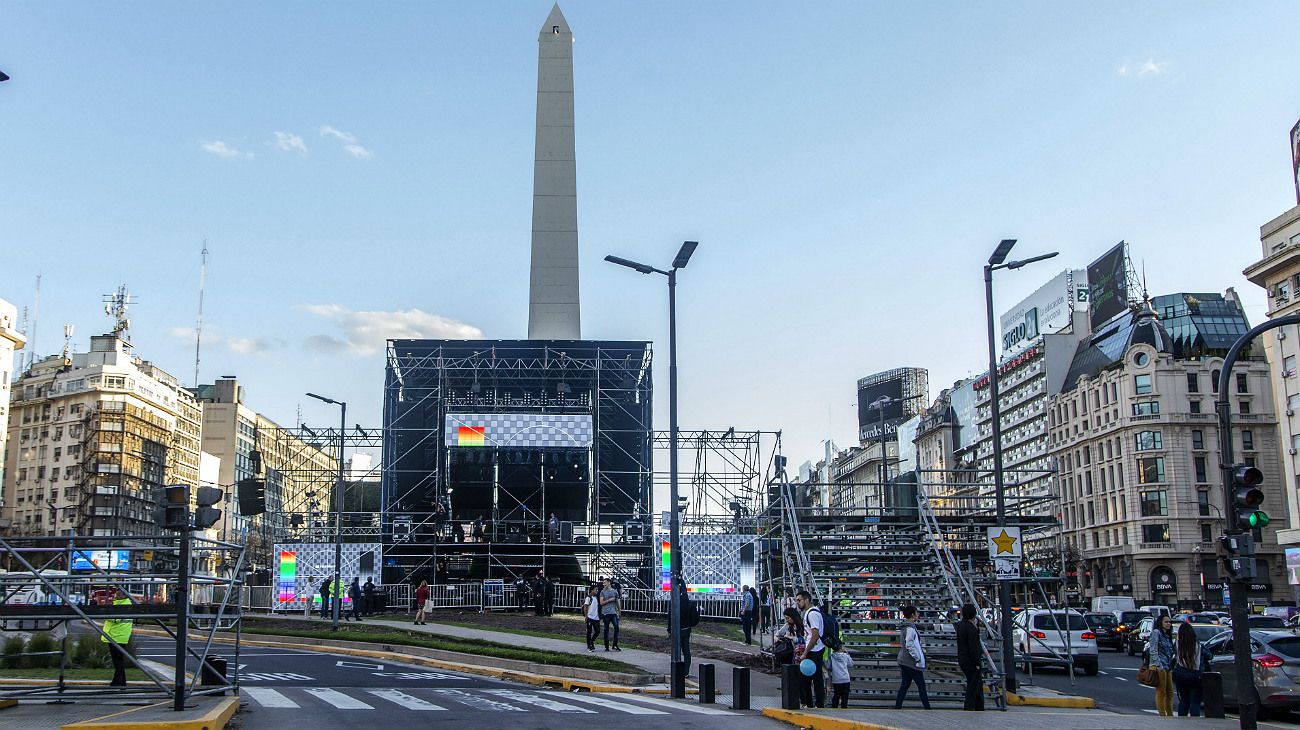 Marcha del millón: está listo el escenario de Macri para el acto en la 9 de Julio