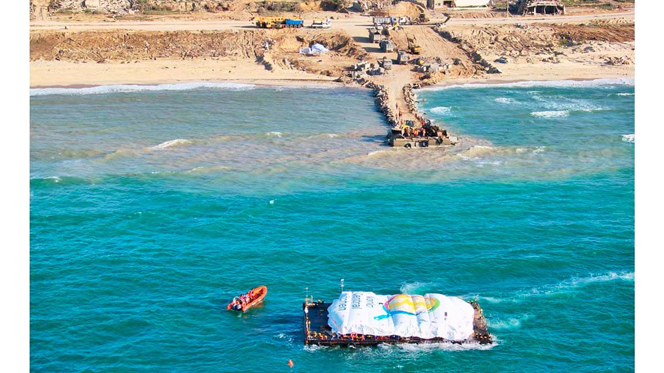 Franja de Gaza: llegó un barco con 200 toneladas de alimentos
