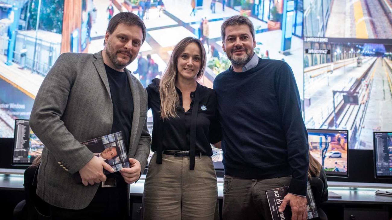 Malena Galmarini, Matías Lammens y Leandro Santoro recorrieron un centro de monitoreo en el barrio de Retiro