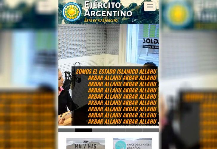 Hackearon la página del Ejército con consignas de ISIS