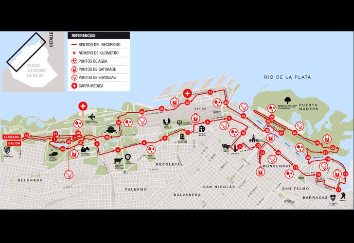 Cortes por una maratón en la ciudad