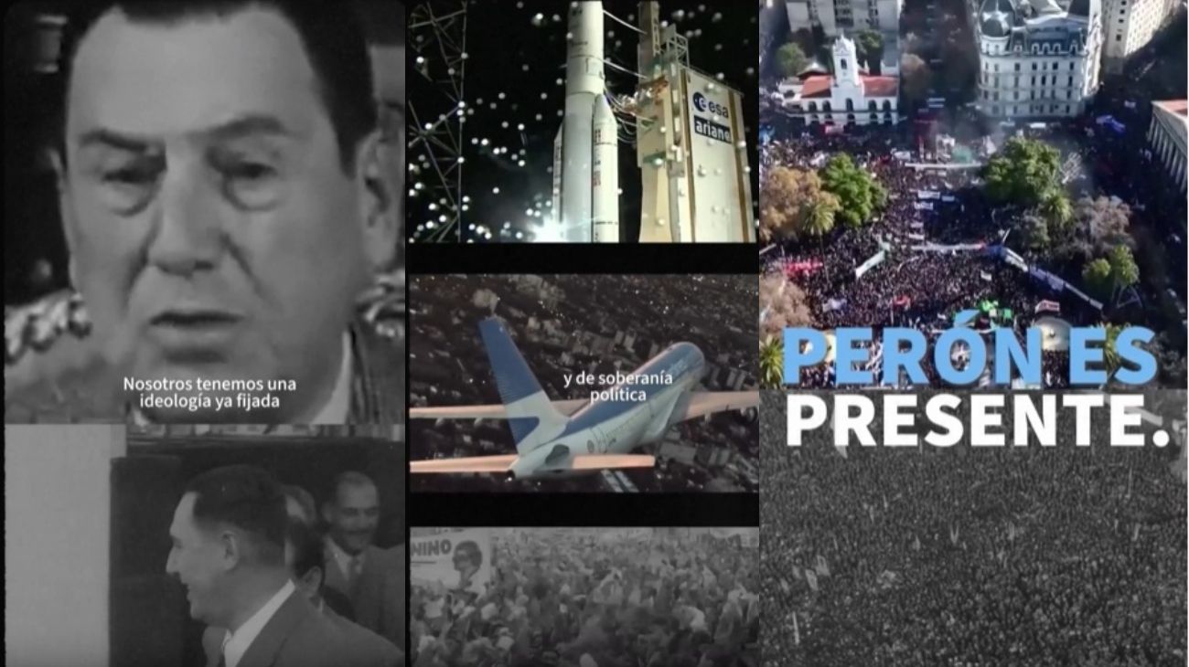 "Perón es destino": el video del PJ con La Renga, un avión de Aerolíneas y escenas épicas para recordar al expresidente
