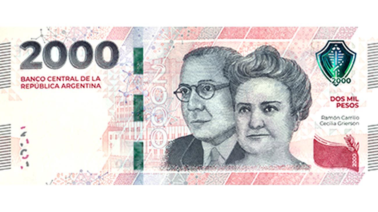 El Banco Central lanzó un billete de 2000 pesos con más medidas de seguridad