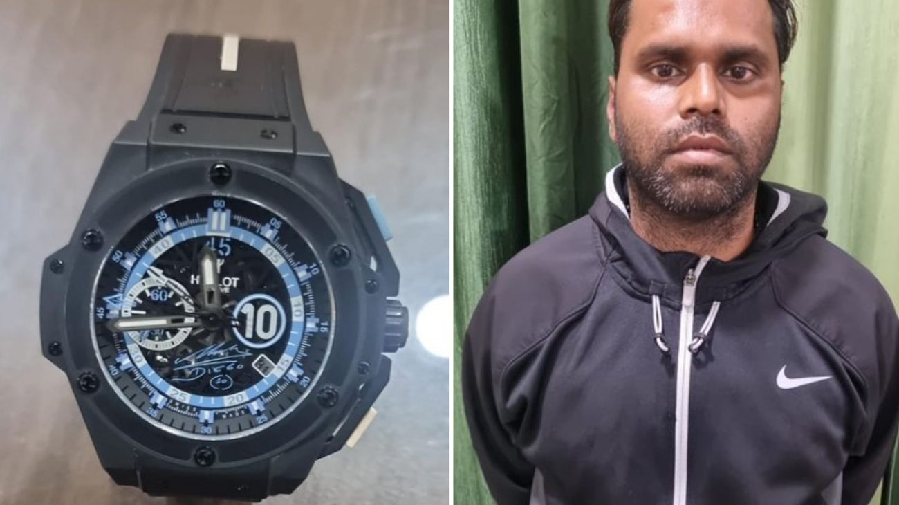 Detuvieron en India a un hombre que habría robado un reloj de Maradona en 2016