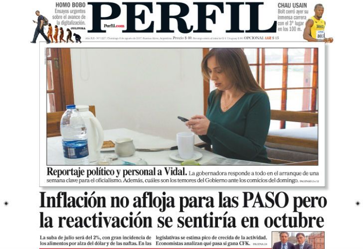 La tapa del diario domingo de PERFIL