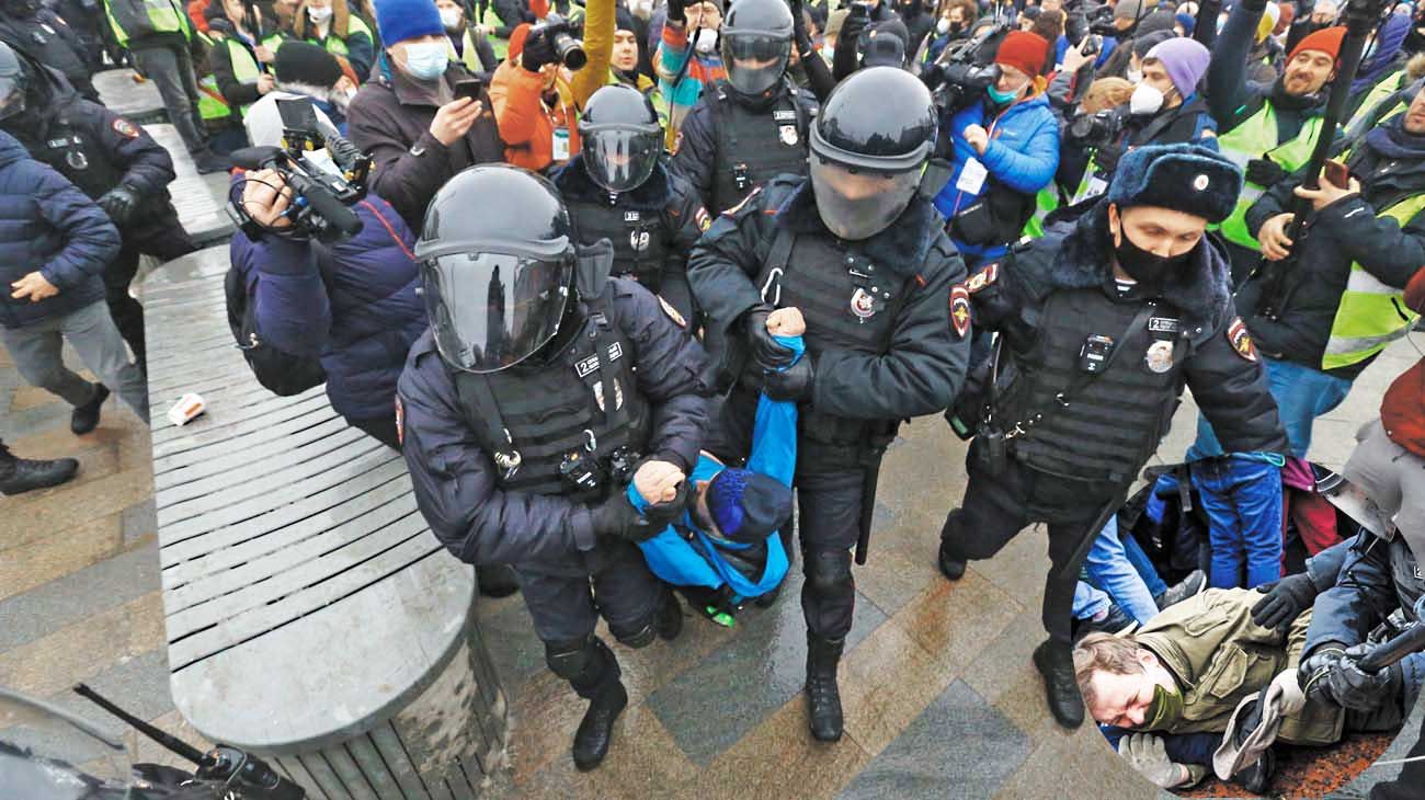 Miles de rusos desafiaron a Putin y pidieron la libertad de Navalny