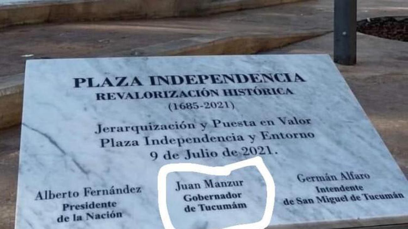 Tucumán: retiran una placa con un error ortográfico después de los festejos por el 9 de julio