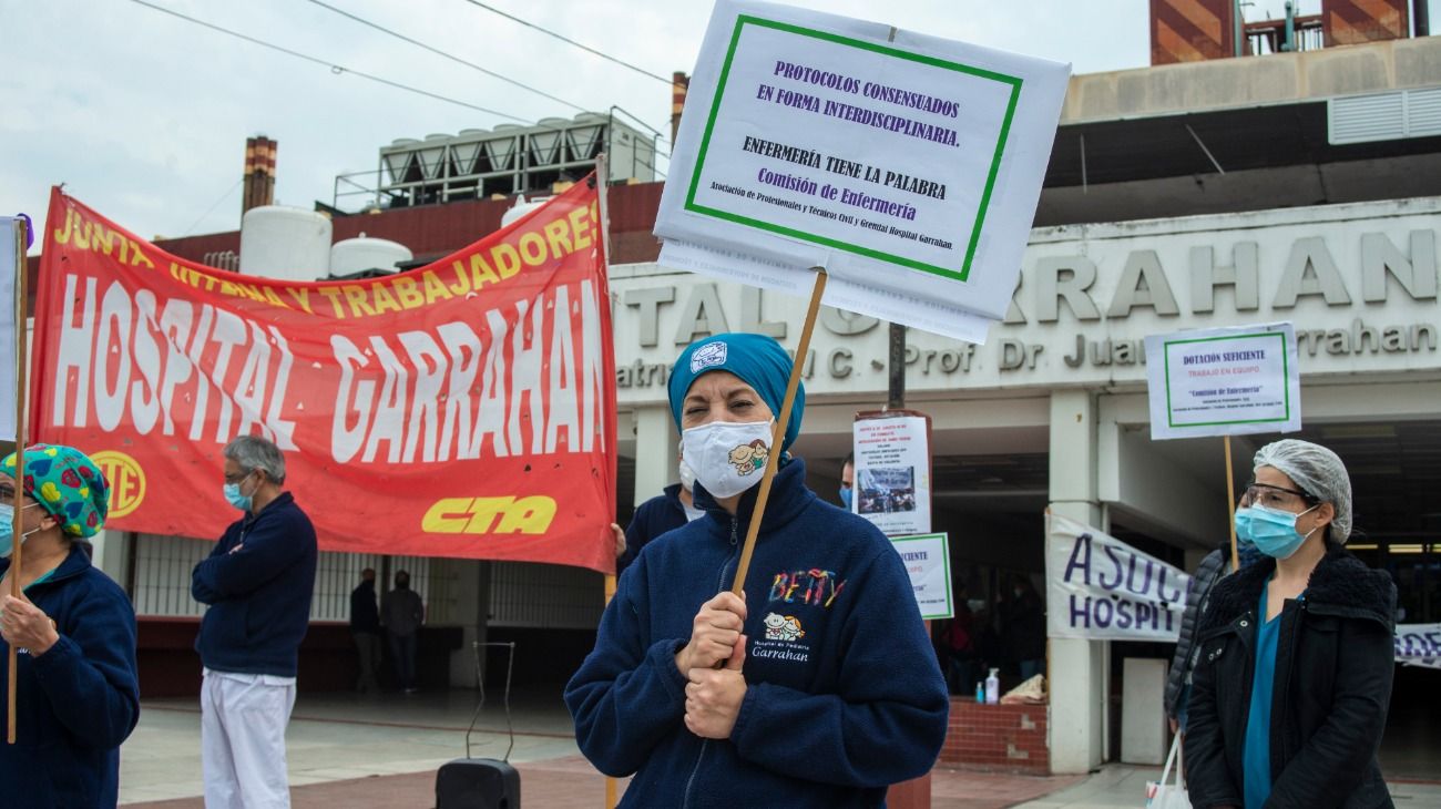 Así fueron las protestas en el Garrahan en contra del aumento salarial del 7%