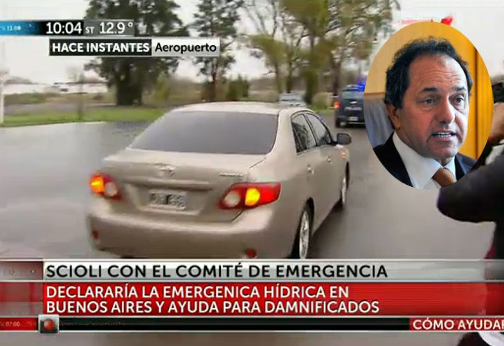Scioli llegó al país tras suspender su polémico viaje a Roma