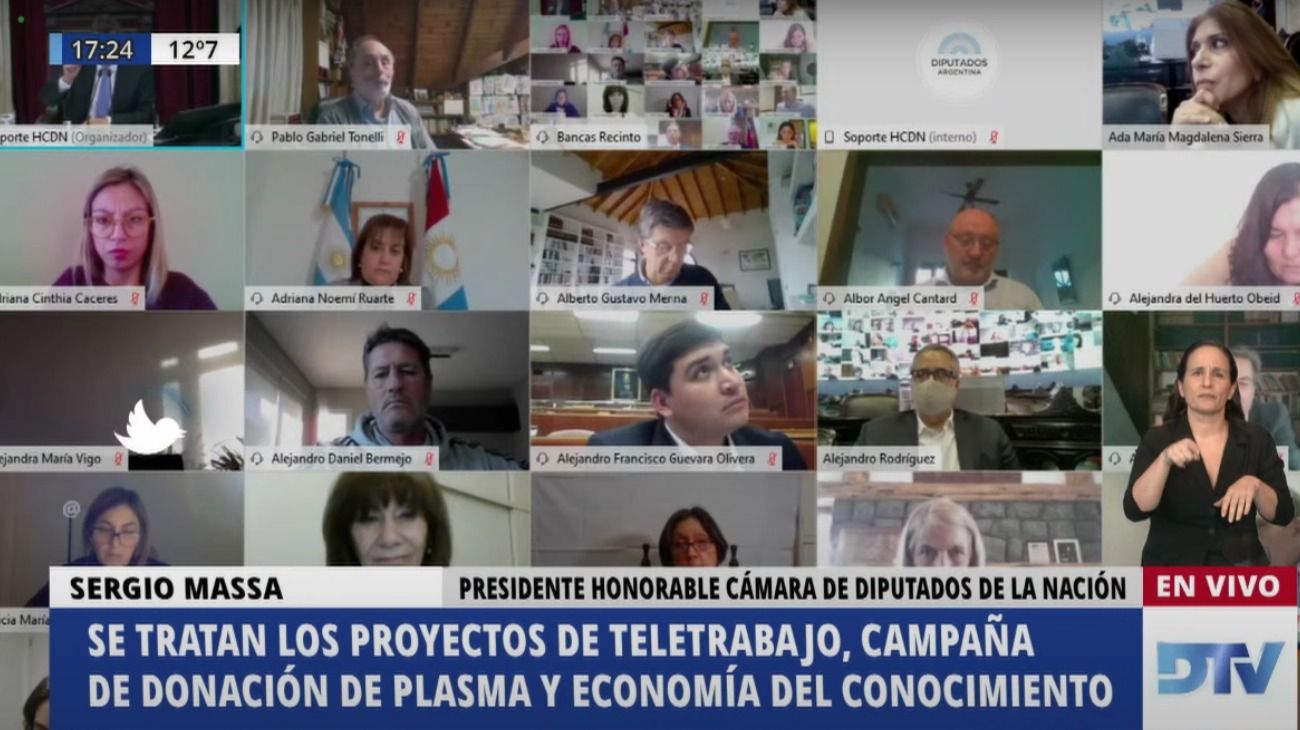 Un diputado con coronavirus participa de la sesión virtual