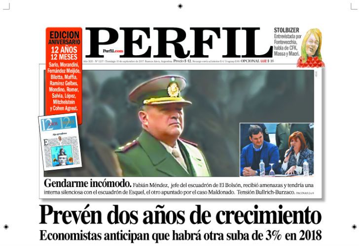 La portada del domingo de PERFIL