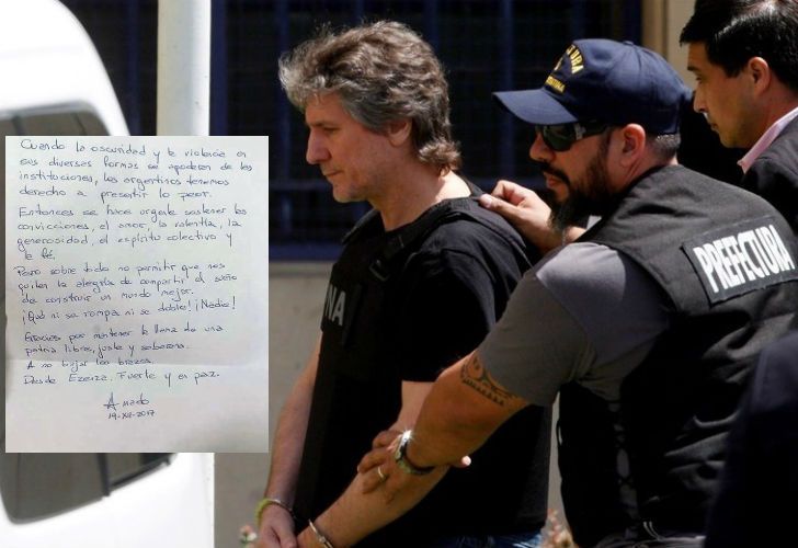 La carta de Boudou desde la cárcel: "¡Qué no se rompa ni se doble!"