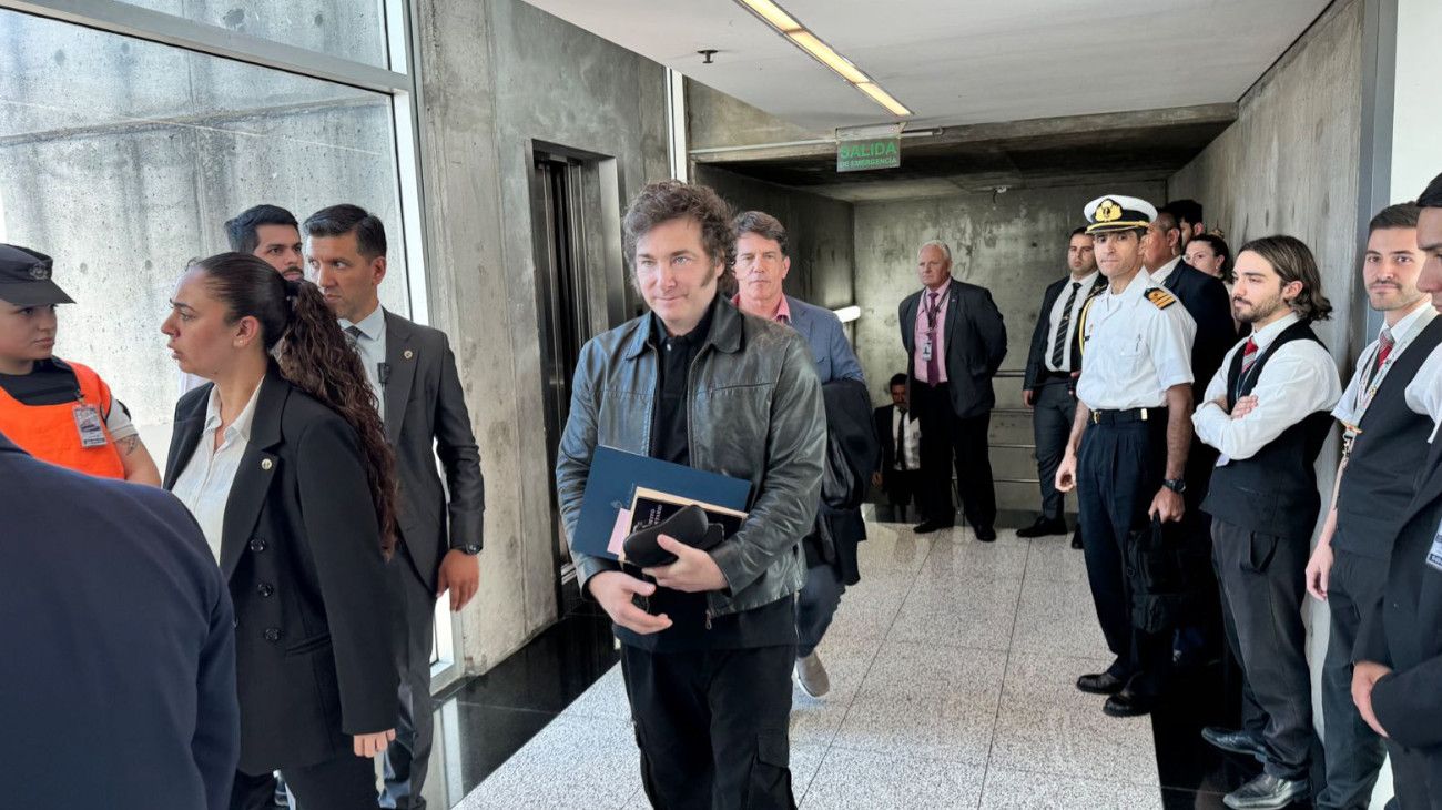 Javier Milei llegó a Frankfurt en la previa de su visita al Foro Económico Mundial de Davos