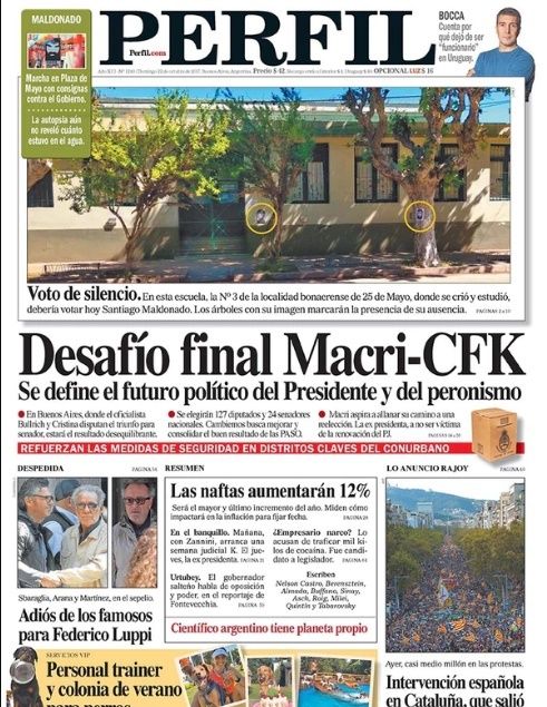 La tapa del domingo de Diario Perfil