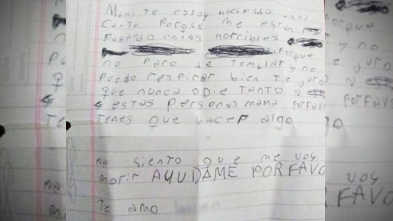 "Siento que me voy a morir": una nena admitió sufrir acoso escolar a través de una carta a su mamá