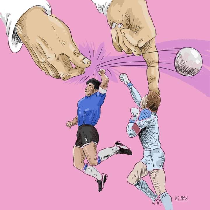 Maradona en la mano de Dios
