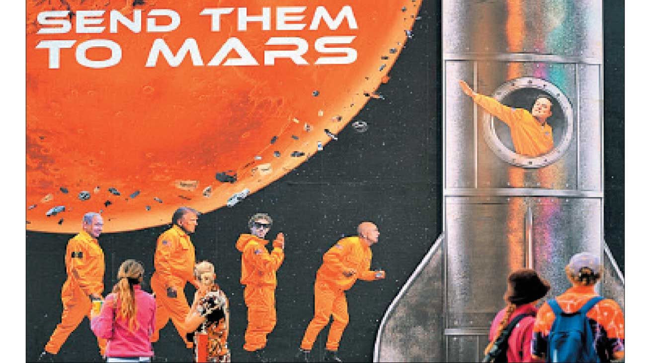 Bezos, Musk y Zuckerberg son objeto de un hecho artístico